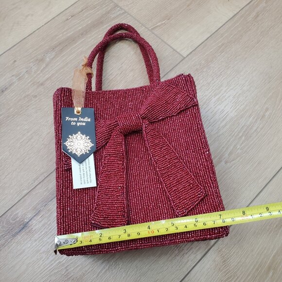 New Release Rare From India to You Red Bow Beaded Bag Viral TikTok Party Holiday - Picture 15 of 16